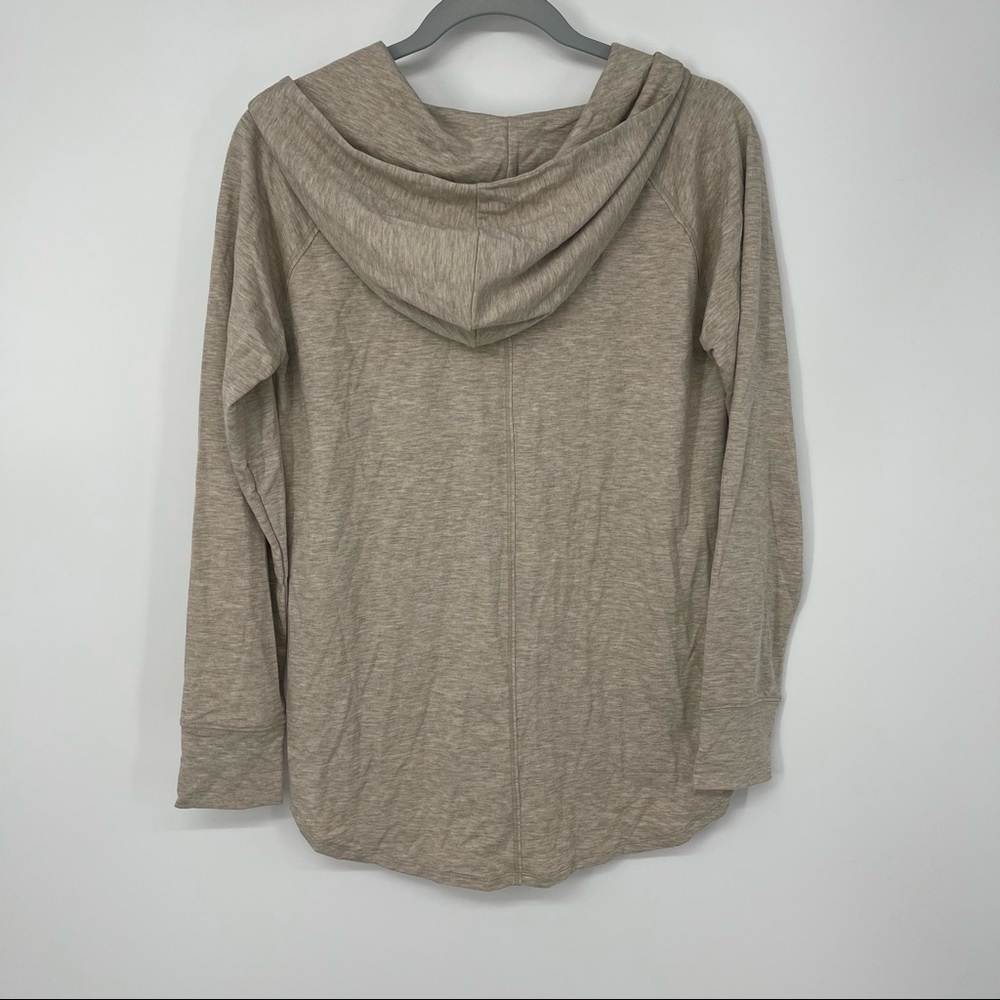 SONOMA LIGHT TAN SUPER SOFT TUNIC STYLE LIGHTWEIGHT PULLOVER HOODIE SMALL - Picture 3 of 4